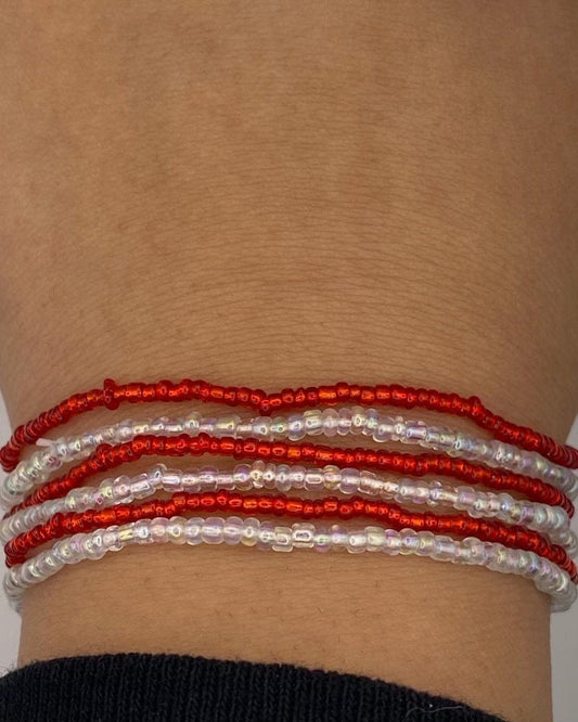 Red and White Valentine’s Day inspired Bracelet