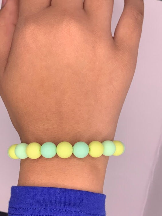 Green and yellow inspired acrylic bracelet